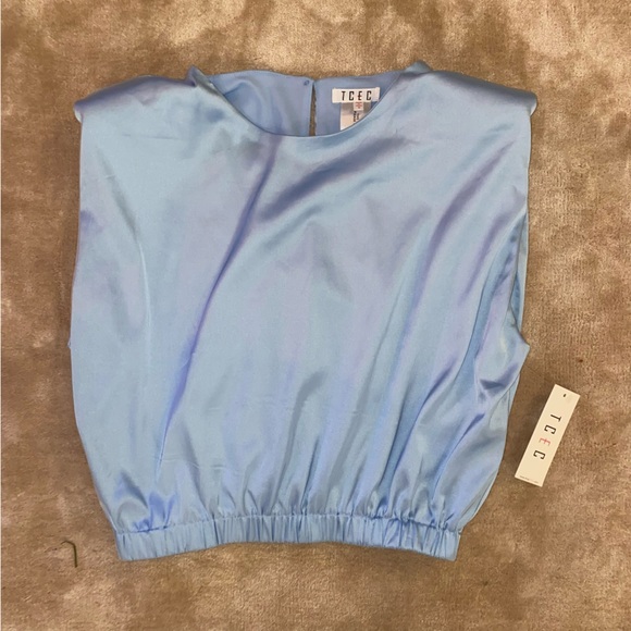 Blue satin blouse - Picture 3 of 4